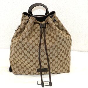 Gucci Drawstring Backpack GG Canvas Medium Brown 449175-527066